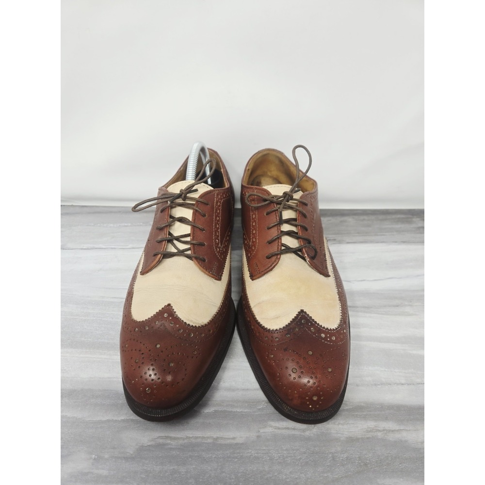 Vintage Cole Haan Wingtip Oxford Spectator Flex Comfort 2 Tone Dress Shoes 8.5 D - Picture 2 of 11